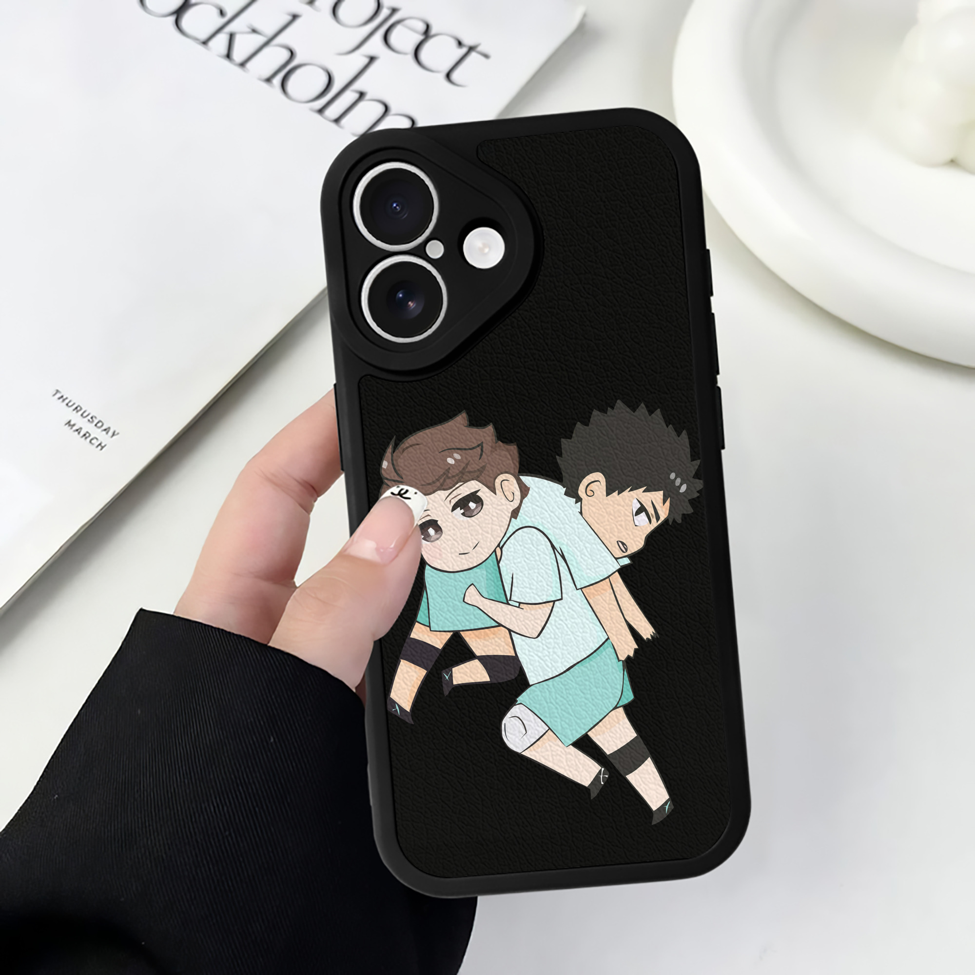 （画像用） ハイキュー!! Haikyu!! 【iPhone 16シリーズ対応】シリコンスマホケース（レザー調） 材質：シリコン